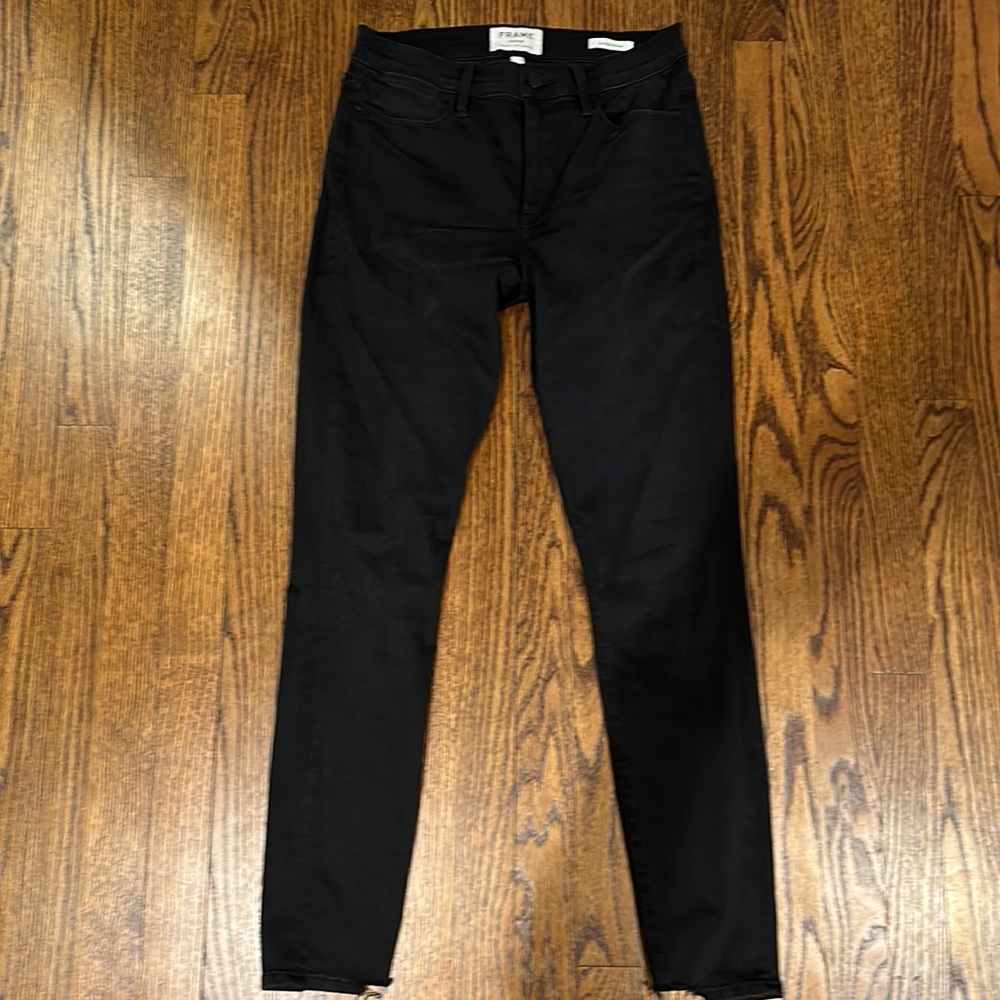 FRAME Le High Skinny Black Denim Jeans
